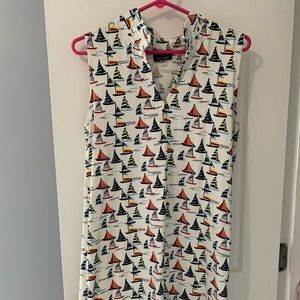 Sailor Sailor sailboat print sleeveless dress